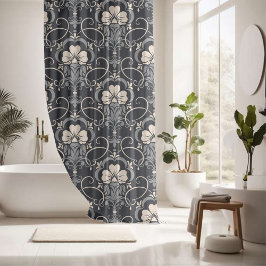 Cortina De Ducha Armonía del florecimiento de medianoche