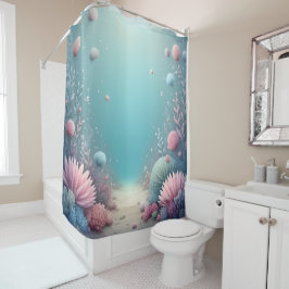 Cortina De Ducha arrecife de coral en accesorios de baño pastel