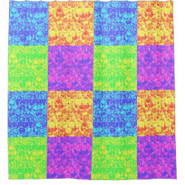 Cortina De Ducha Arreglo de burbujas de arte pop arcoiris