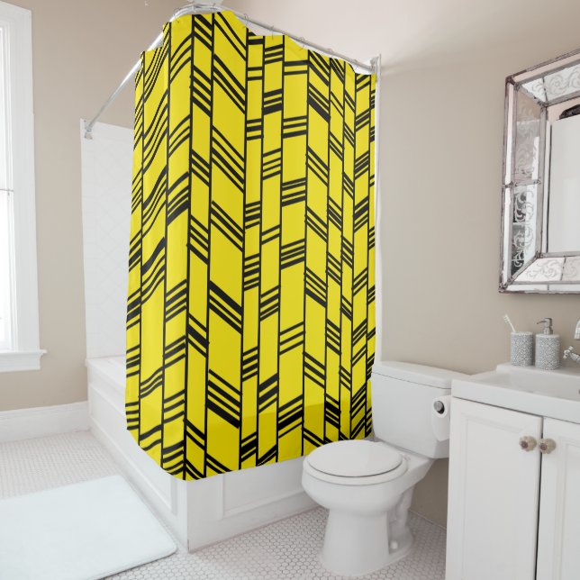 Cortina De Ducha Art Deco Amarillo (In situ)