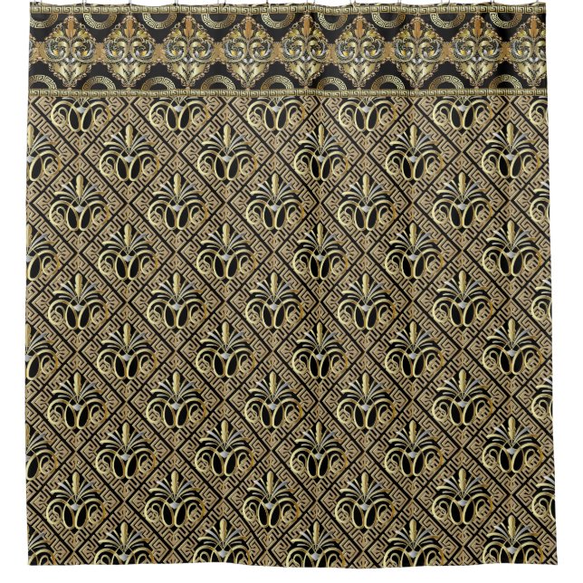 Cortina De Ducha Art Deco Oro (Anverso)