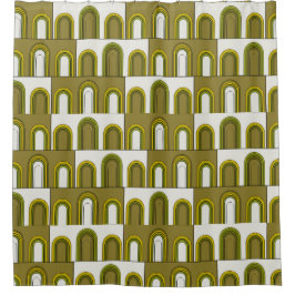 Cortina De Ducha Art Deco, retro de los años 20, Verdes de época