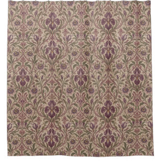 Cortina De Ducha Art Nouveau vintage Iris & Passionflower Damask