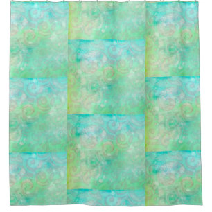 Cortina De Ducha Arte abstracto azul y verde