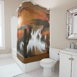 Cortina De Ducha Arte abstracto de hielo y fuego en el suroeste