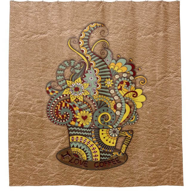 Cortina De Ducha Arte artístico-dibujo de garabatos (Anverso)