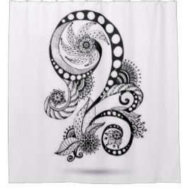 Cortina De Ducha Arte blanco y negro