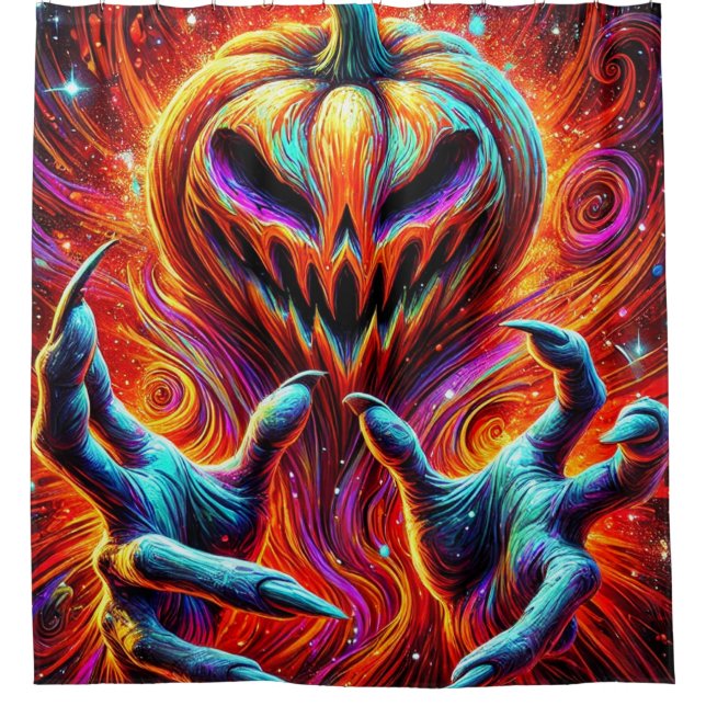 Cortina De Ducha Arte de calabaza (Anverso)