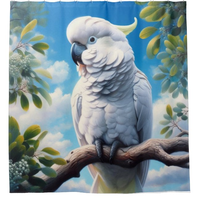 Cortina De Ducha Arte de Cockatoo (Anverso)