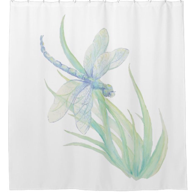 Cortina De Ducha Arte de Dragón verde azul acuático (Anverso)