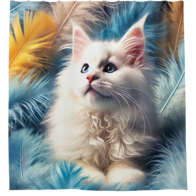 Cortina De Ducha Arte de Gatito (Anverso)