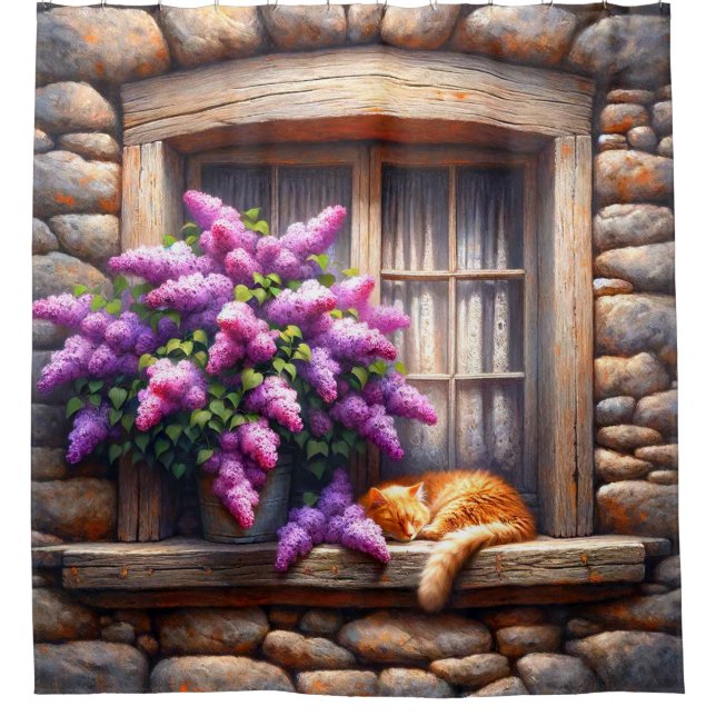 Cortina De Ducha Arte de gato (Anverso)