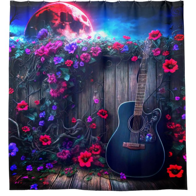 Cortina De Ducha Arte de guitarra (Anverso)