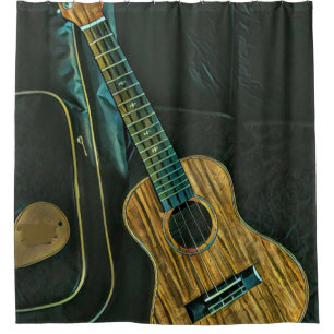 Cortina De Ducha arte de guitarra vintage