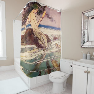 Cortina De Ducha Arte de hadas “Sirena” por Alice B Woodward