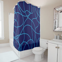 Arte de línea en blues contrastantes