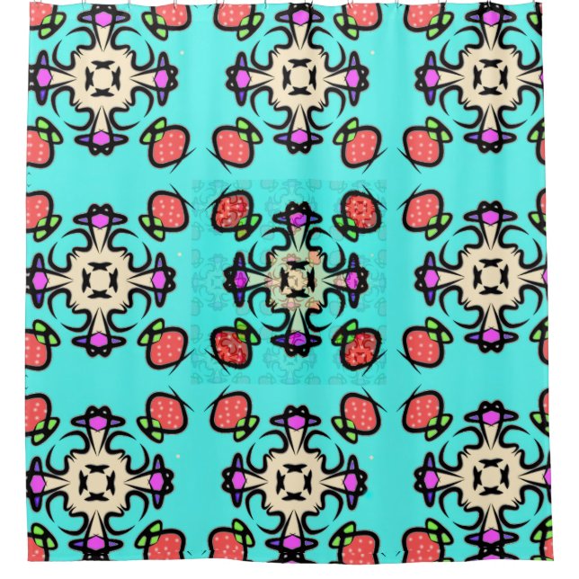 Cortina De Ducha Arte de Mandala Teal (Anverso)