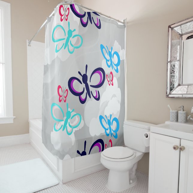 Cortina De Ducha Arte de mariposa (In situ)