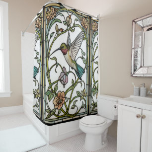 Cortina De Ducha Arte de pájaro mosca elegante botánico boho chic