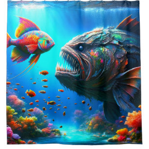 Cortina De Ducha Arte de pescado