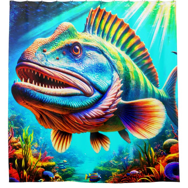 Cortina De Ducha Arte de pescado (Anverso)