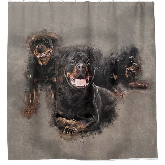 Cortina De Ducha Arte de Rottweiler - de Metzgerhund Digital (Anverso)