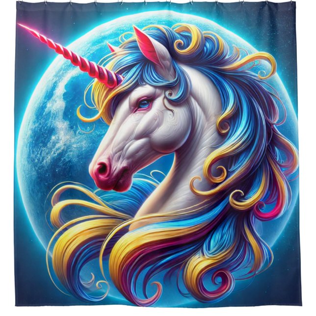 Cortina De Ducha Arte de Unicorn (Anverso)