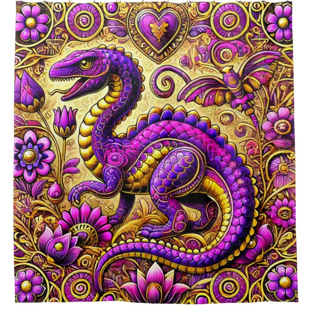 Cortina De Ducha Arte Dinosaurio (Anverso)
