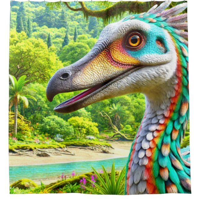 Cortina De Ducha Arte Dinosaurio (Anverso)