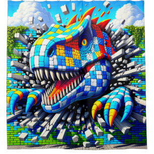 Cortina De Ducha Arte Dinosaurio