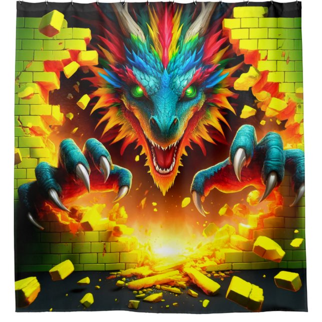 Cortina De Ducha Arte Dragon (Anverso)