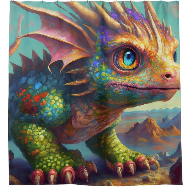 Cortina De Ducha Arte Dragon (Anverso)