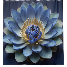 Cortina De Ducha Arte espiritual de flor azul Lotus