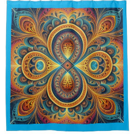 Cortina De Ducha Arte fractal vibrante