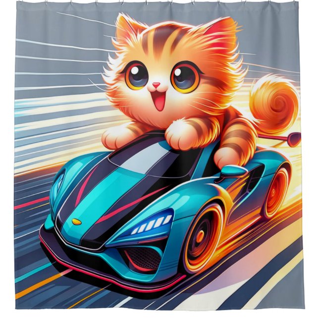 Cortina De Ducha Arte gatito (Anverso)