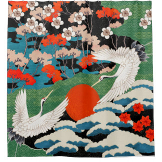 Cortina De Ducha Arte japonés vintage