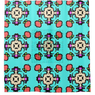 Cortina De Ducha Arte Mandala Verde Azul