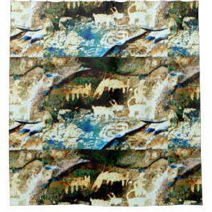 Cortina De Ducha arte nativo de la roca del sudoeste