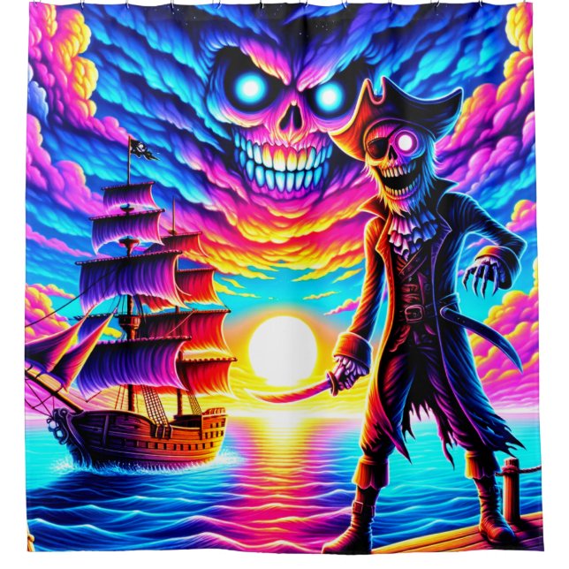 Cortina De Ducha Arte pirata (Anverso)