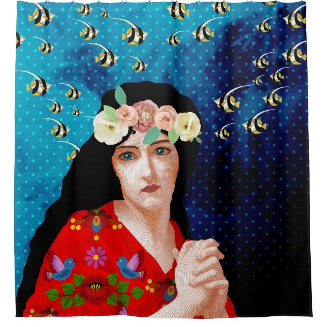 Cortina De Ducha Arte retrato (Anverso)