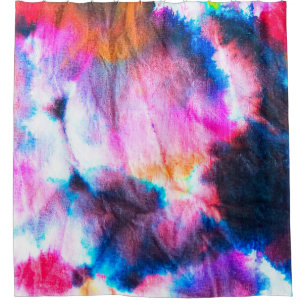 Cortina De Ducha Arte sucio. Color rojo brillante, lila, rosa, amar