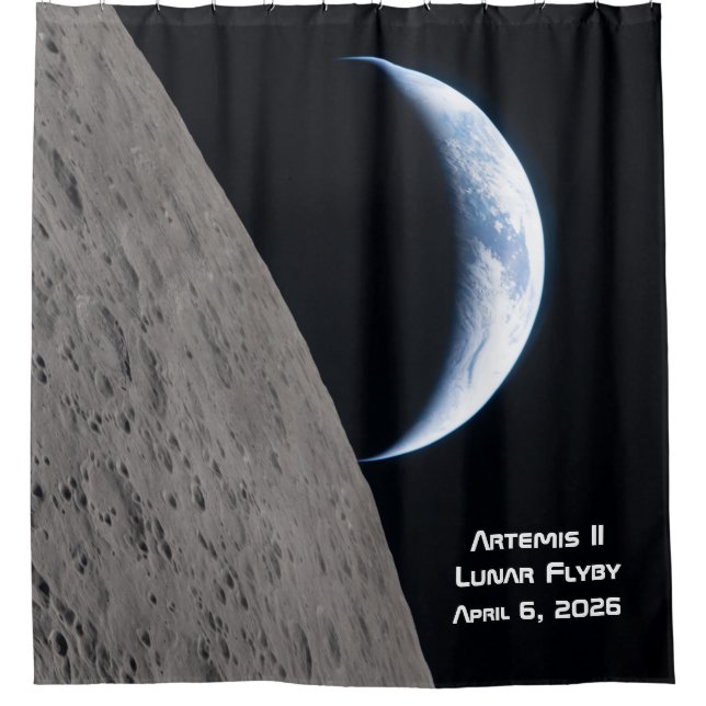 Cortina De Ducha Artemis II sobrevuelo lunar (Anverso)