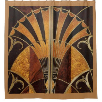 CORTINA DE DUCHA ARTESANÍA EN MADERA EMBUTIDA FAN DEL ART DÉCO