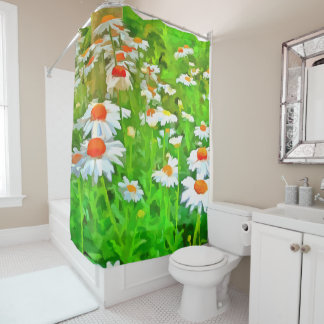 Cortina De Ducha Artistic Bright and Colorful Pop Art Daisies v1 z.