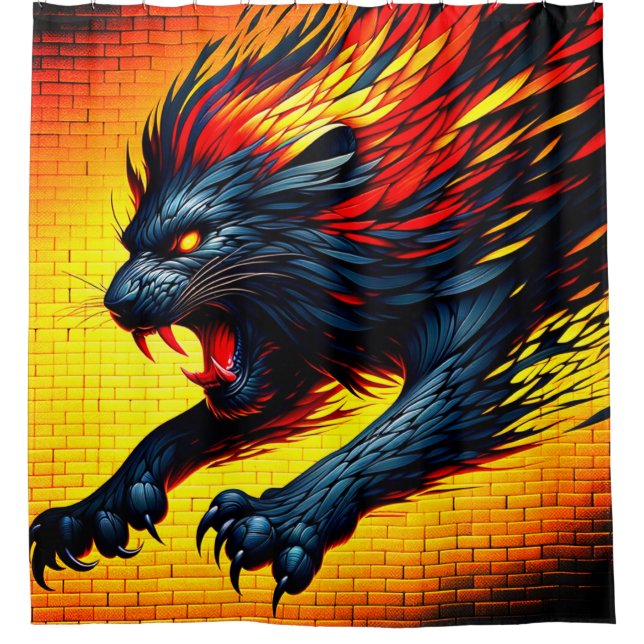 Cortina De Ducha Artsy Lion (Anverso)