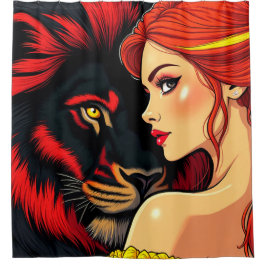 Cortina De Ducha Artsy Lion y Lady