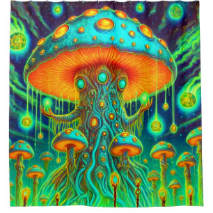 Cortina De Ducha Artsy Mushroom Design