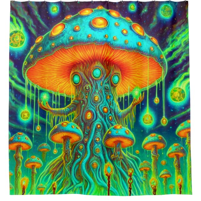 Cortina De Ducha Artsy Mushroom Design (Anverso)