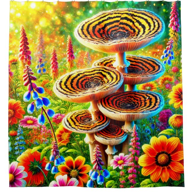 Cortina De Ducha Artsy Mushrooms (Anverso)