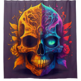 Cortina De Ducha Artsy Skull